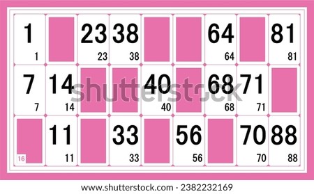 Vector file with lotto card