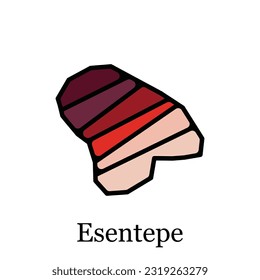 vector file map of Esentepe, Geometric Map of Turkey Region Vector Design Template. Editable Stroke
