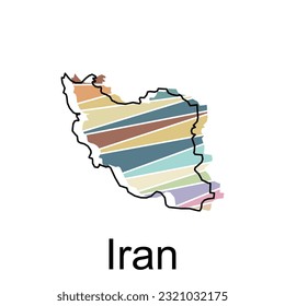 Vector file map of Iran, Iran regions map illustration design template