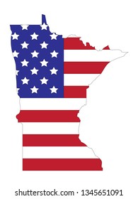 vector file of Minnesota map with flag