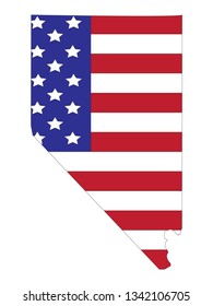 vector file of nevada map with flag