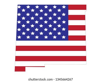 vector file of new mexico map with flag