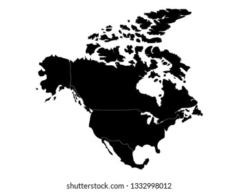 North America Map Stock Vector (Royalty Free) 337338281