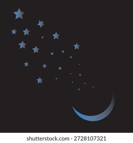 Gráfico de marcador de posición de archivo de Vector que representa recursos de ilustración digital escalable y Elementos de diseño que muestra la Luna y las estrellas