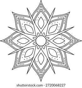 Página de cores de arte mandala de representação de arquivo vetorial 