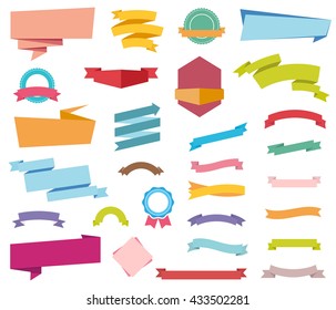 Vector file representing Labels Stickers Banners and Ribbons collection.