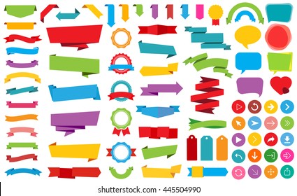 Vector file representing Ribbon Labels Stickers Banners and Ribbons collection. 