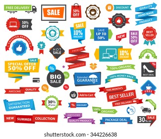 Vector file representing a Tag Label Sticker Banner Ribbons collection set.