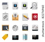 Vector file server administration icon set