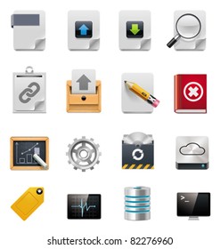 Vector file server administration icon set