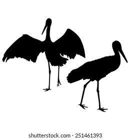 vector file of stork silhouette