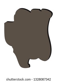 Vector file of surinam map 3d