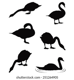 vector file of swan silhouette