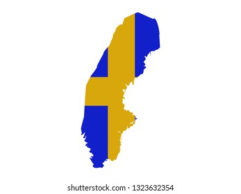 vector file of sweden map in color