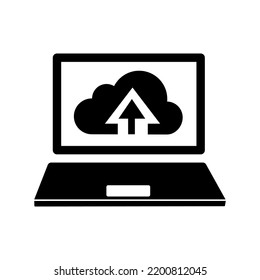 Vector File Upload Laptop Icon