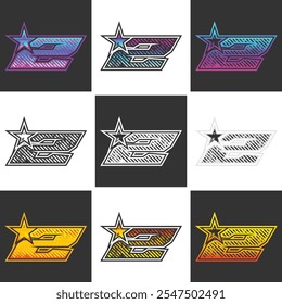 Vector file variation color racing number 2 designs concept