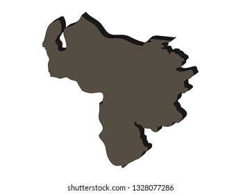 Vector file of venecuela map 3d