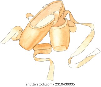 Vector file yellow gold pointe shoes of ballerina 