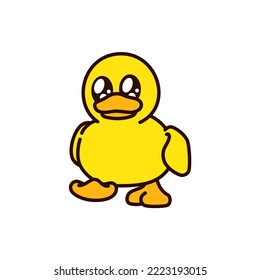 vector files of a drawing duck with colored doodle style