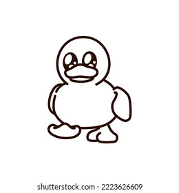 vector files of a drawing duck with doodle line style