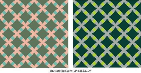 Vector files of geometric patterns in pastel and retro colors for use in designing book covers, paper, textiles, wallpaper, product wrapping, scalable, recolorable.