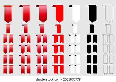 Vector files, variations of ribbon designs that can be customized