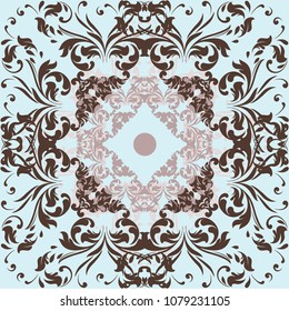 Vector filigree pattern with swirl ornament