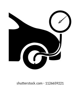 vector fill tire air illustration - auto car service isolated. vehicle automobile symbol