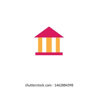 vector filled building isolated on white background icon