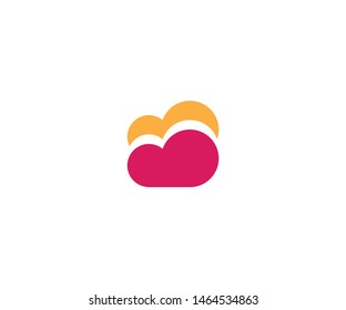 vector filled cloud isolated on white background icon