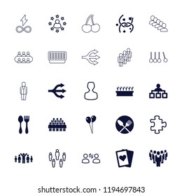 Vector  filled and outline icons such as balloon, structure, playing card, plant in pot, puzzle, user. editable group icons for web and mobile.