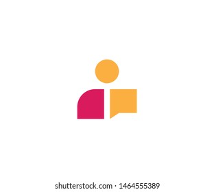 vector filled personal chat isolated on white background icon