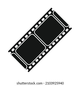 Vector film black simple icon isolated on white