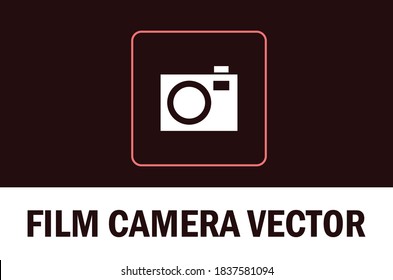 Vector of film camera icon. Isolated on dark background. For designer.