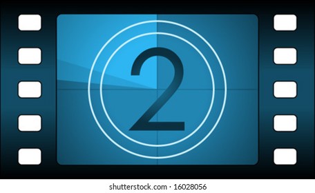 Vector film countdown. Number 2.