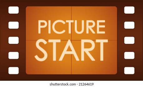 Vector film countdown. Picture start.