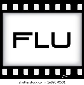 Vector film frame and information about global coronavirus pandemic. Vector illustration.