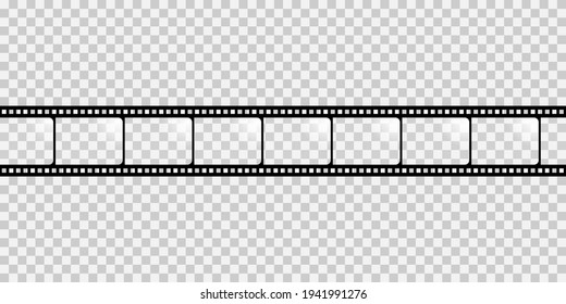 vector film icon with transparent fragments and flare