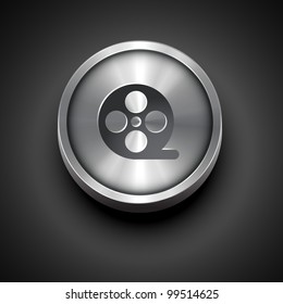 vector film metallic icon isolated on dark background