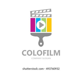Vector film paint logo template design. Creative symbol or icon