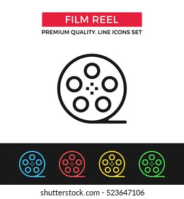 Vector film reel icon. Premium quality graphic design. Modern signs, outline symbols collection, simple thin line icons set for websites, web design, mobile app, infographics