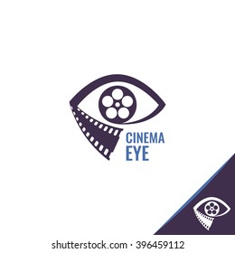 Vector Film Reel Logo. Media Business Logotype. Cinema Critique Logo.