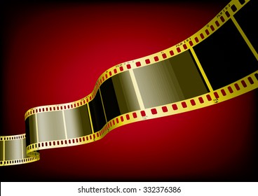 Vector Film Strip 3D (Gold)