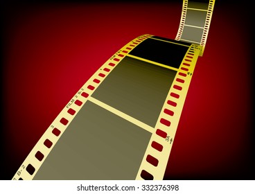 Vector film strip 3D (Gold)