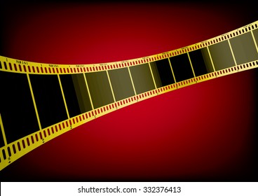 Vector film strip 3D (Gold)