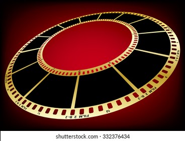 Vector film strip 3D (Gold)