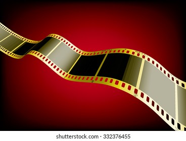 Vector film strip 3D (Gold)
