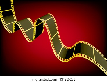 Vector film strip 3D (Gold)