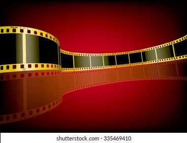 Vector film strip 3D (Gold)