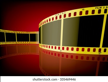 Vector film strip 3D (Gold)